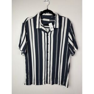 Pacsun Shirt Mens Medium Multicolor Striped Short Sleeve Button Up Casual Cotton